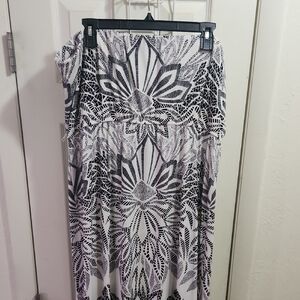 Bisou Bisou Black and White Maxi Skirt